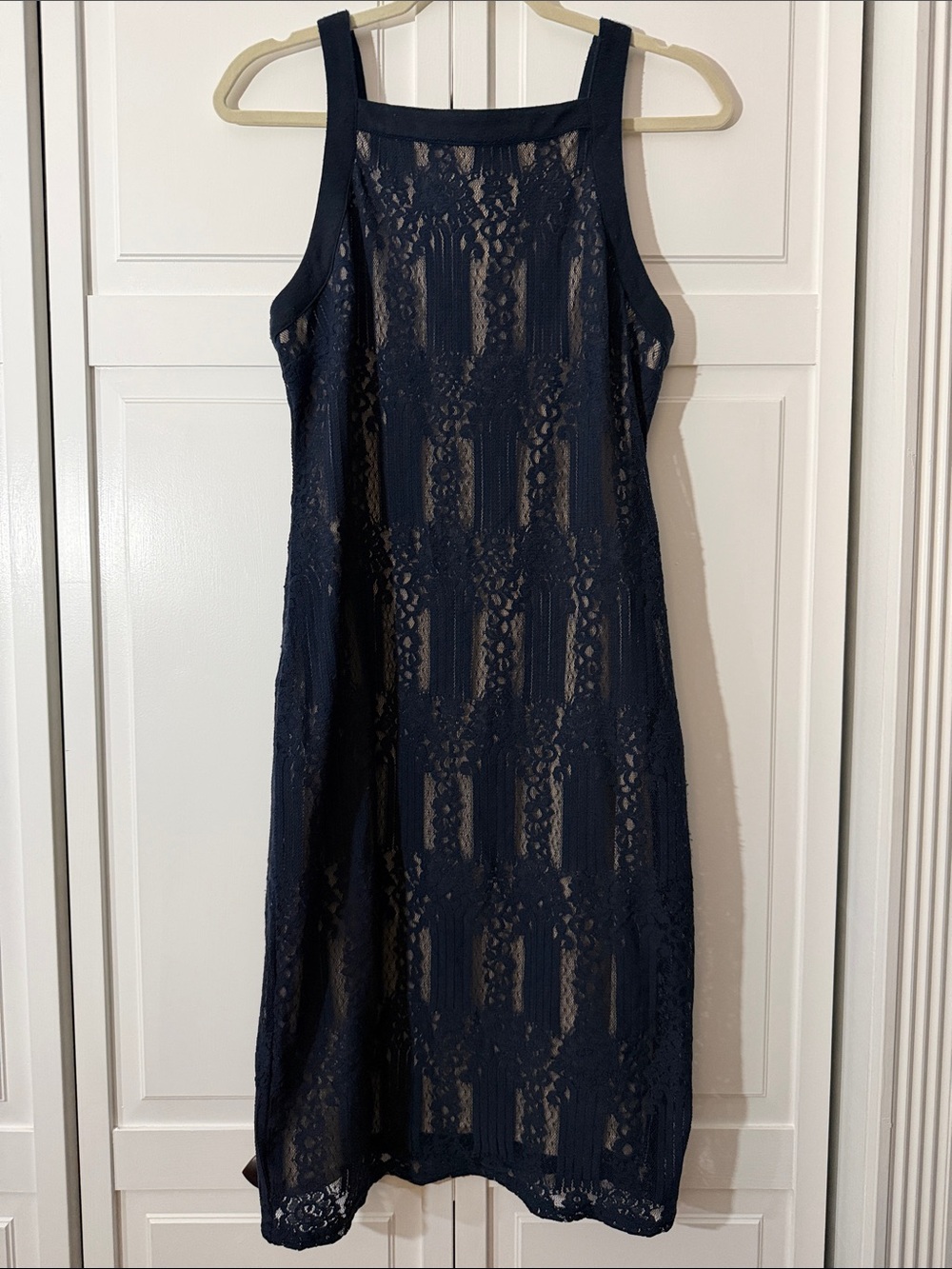 bleuh ciel Navy Lace Sleeveless Shift Dress